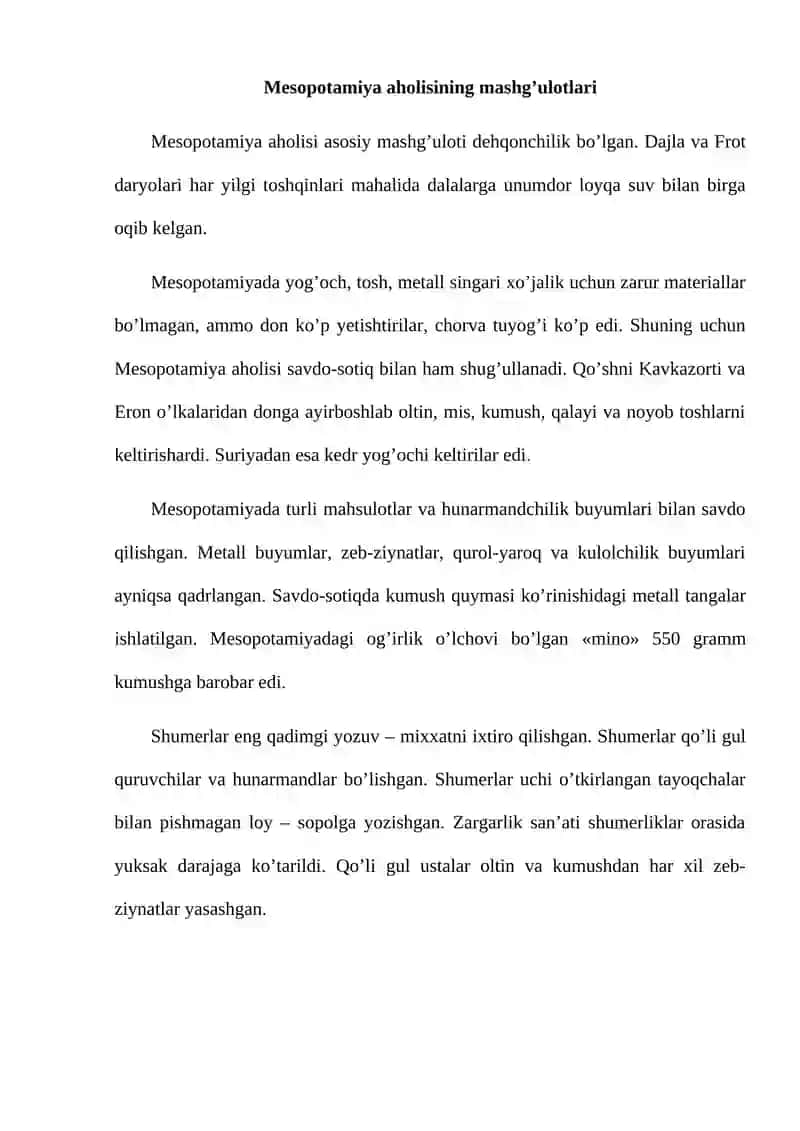 Mesopotamiya tarixi haqida ma’nbalar 3