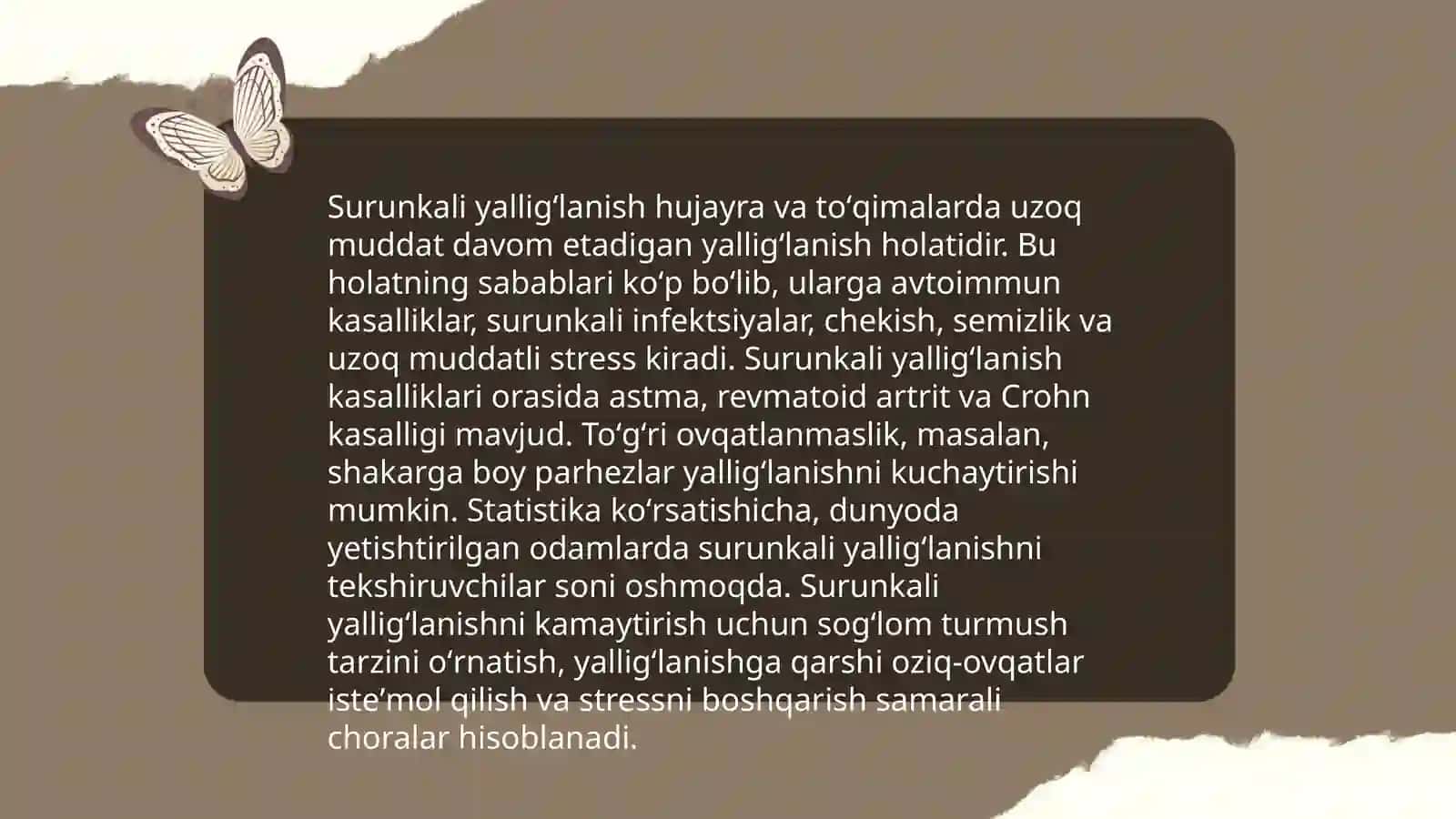 Surunkali va oʻtkir yalligʻlanish 3