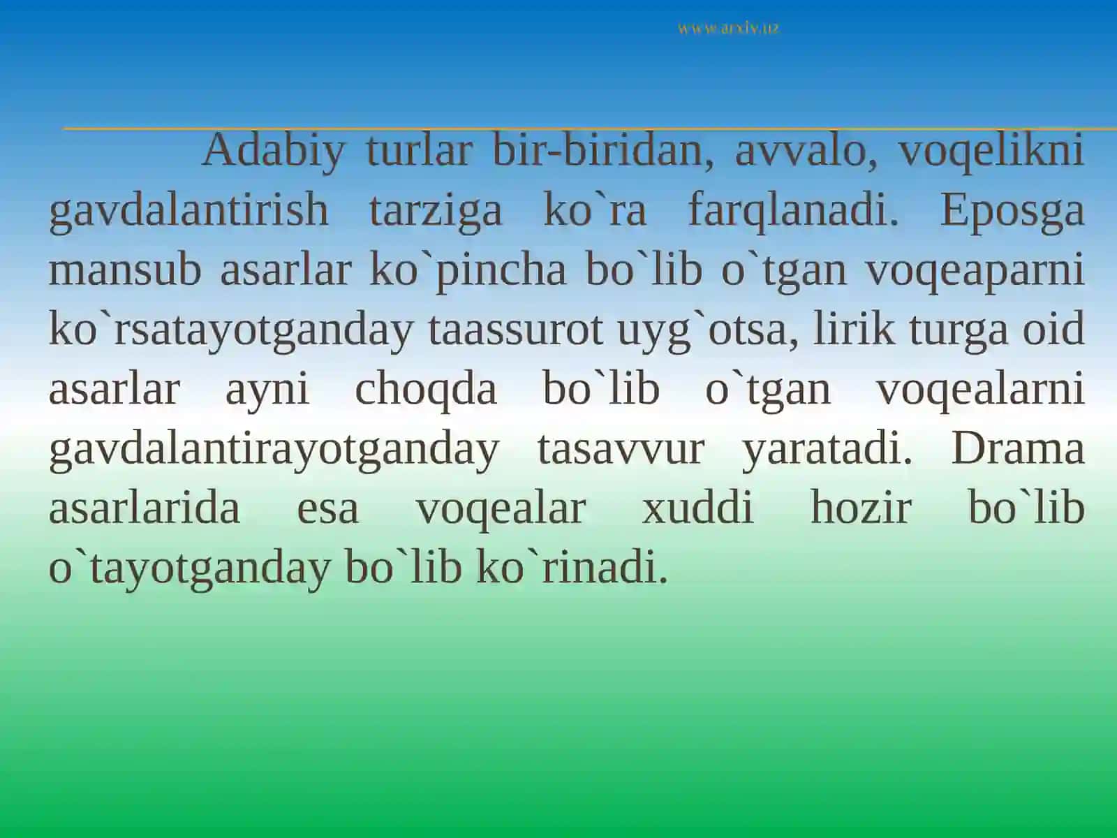 Adabiy turlar va janrlar 3