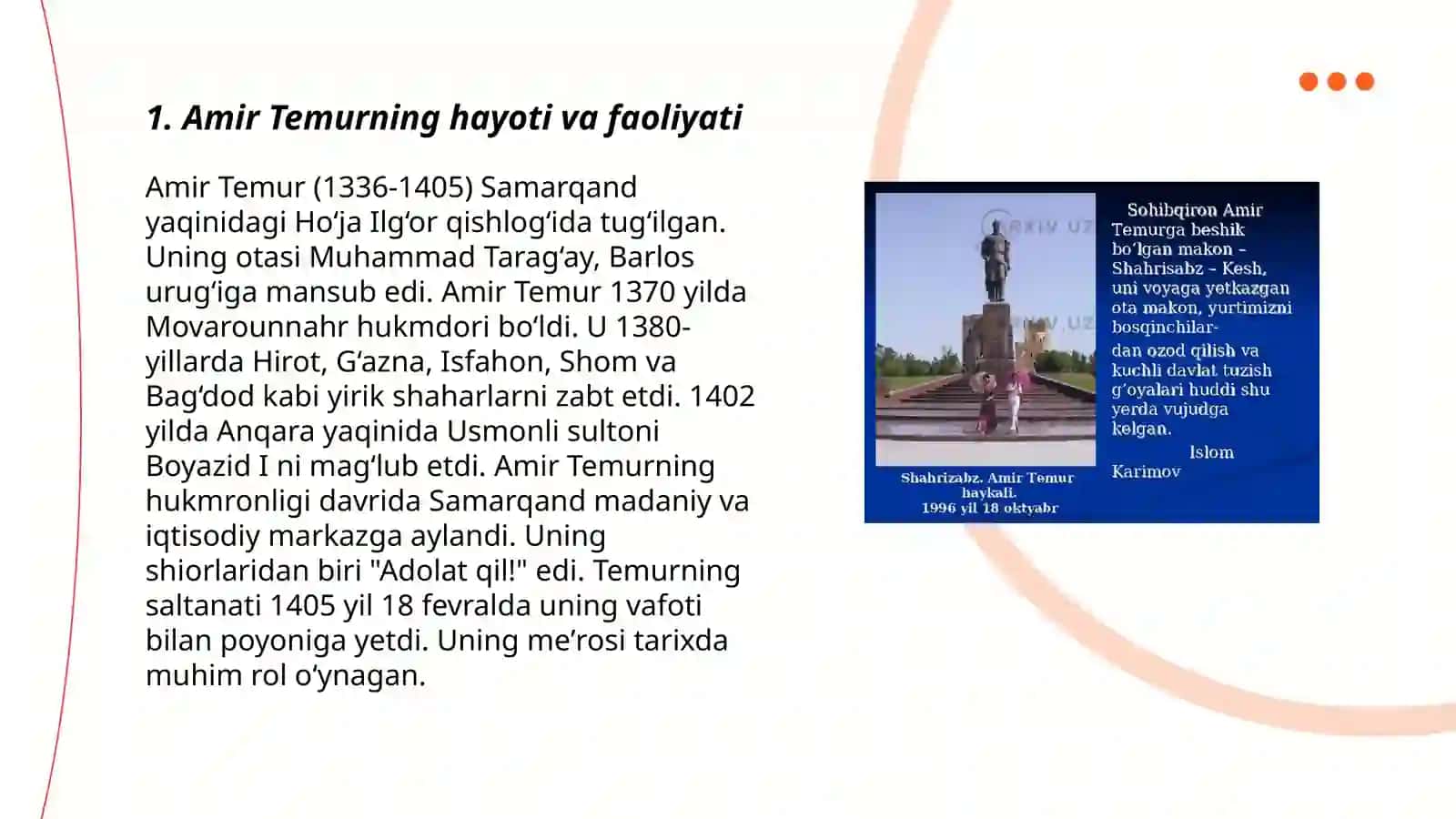 Amir Temur va Temuriylar davlati 3