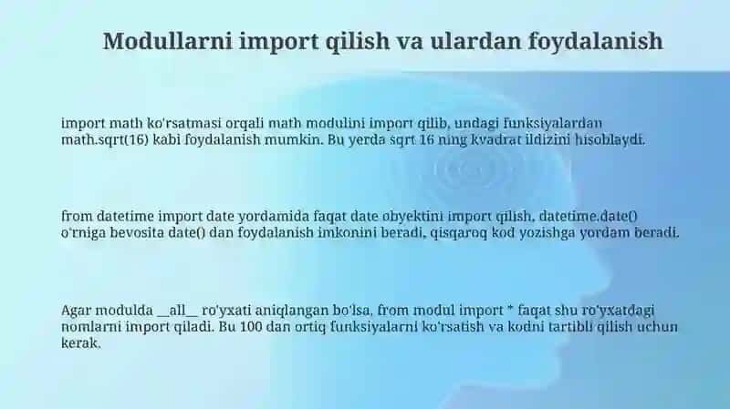 Pythonda modullardan foydalanish 3