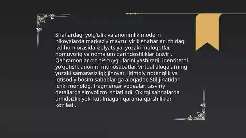 Modern hikoyalar 3