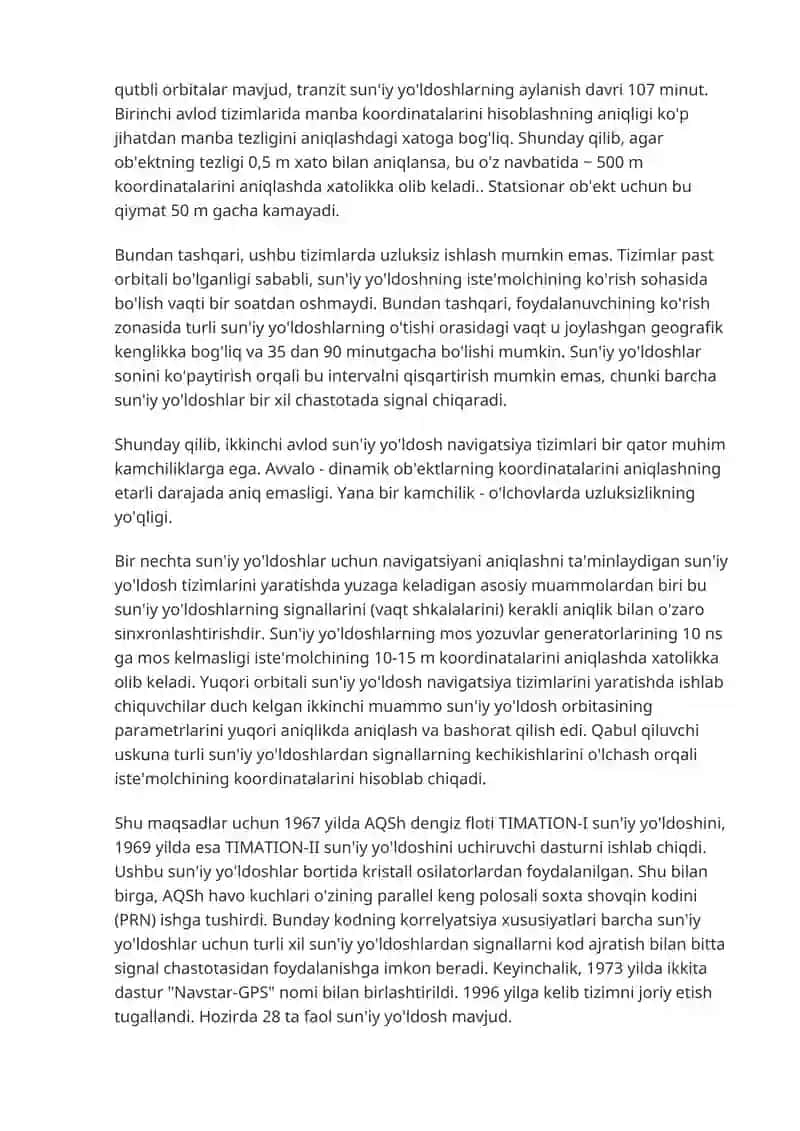 GLONASS va GPS sun'iy yo'ldosh navigatsiya tizimlari. 1-qism 3
