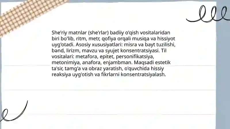 She'riy matnlar (she'rlar) 3