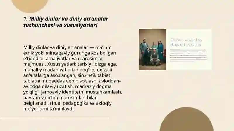 Milliy dinlar va diniy an'analar 3