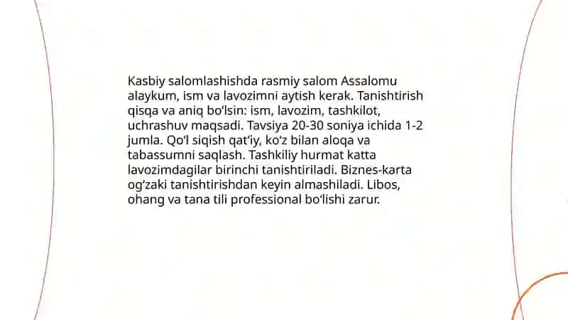Kasbiy muloqot odobi 3