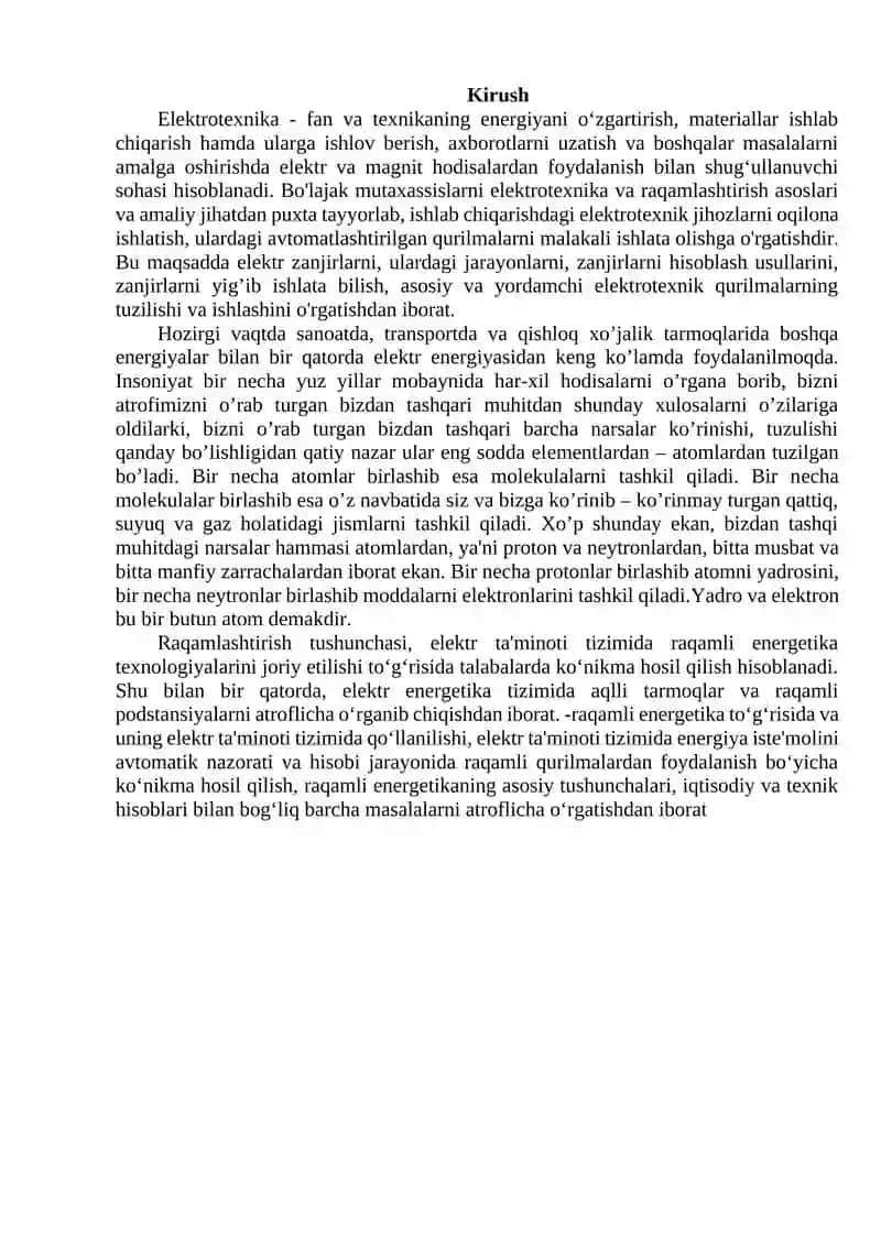"Elektrotexnika va raqamlashtirish asoslari" fanidan laboratoriya mashg‘ulotlarni bajarish uchun 3