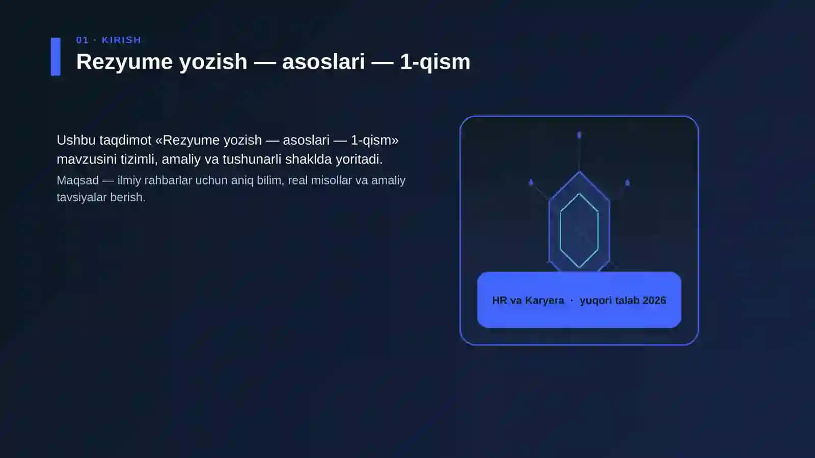 Rezyume yozish - asoslari - 1-qism 3