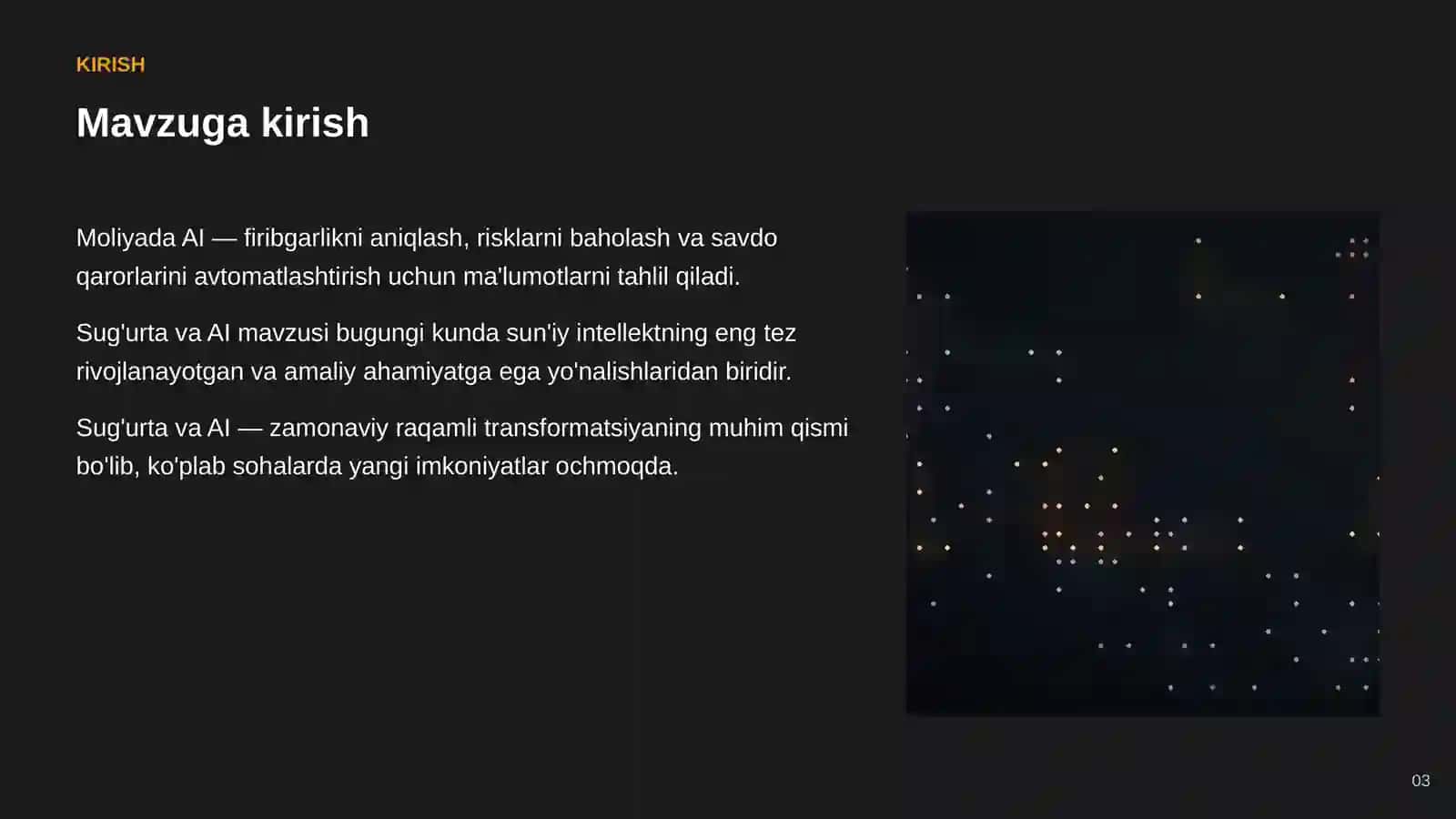 SUN'IY INTELLEKT • AI MOLIYADA 3