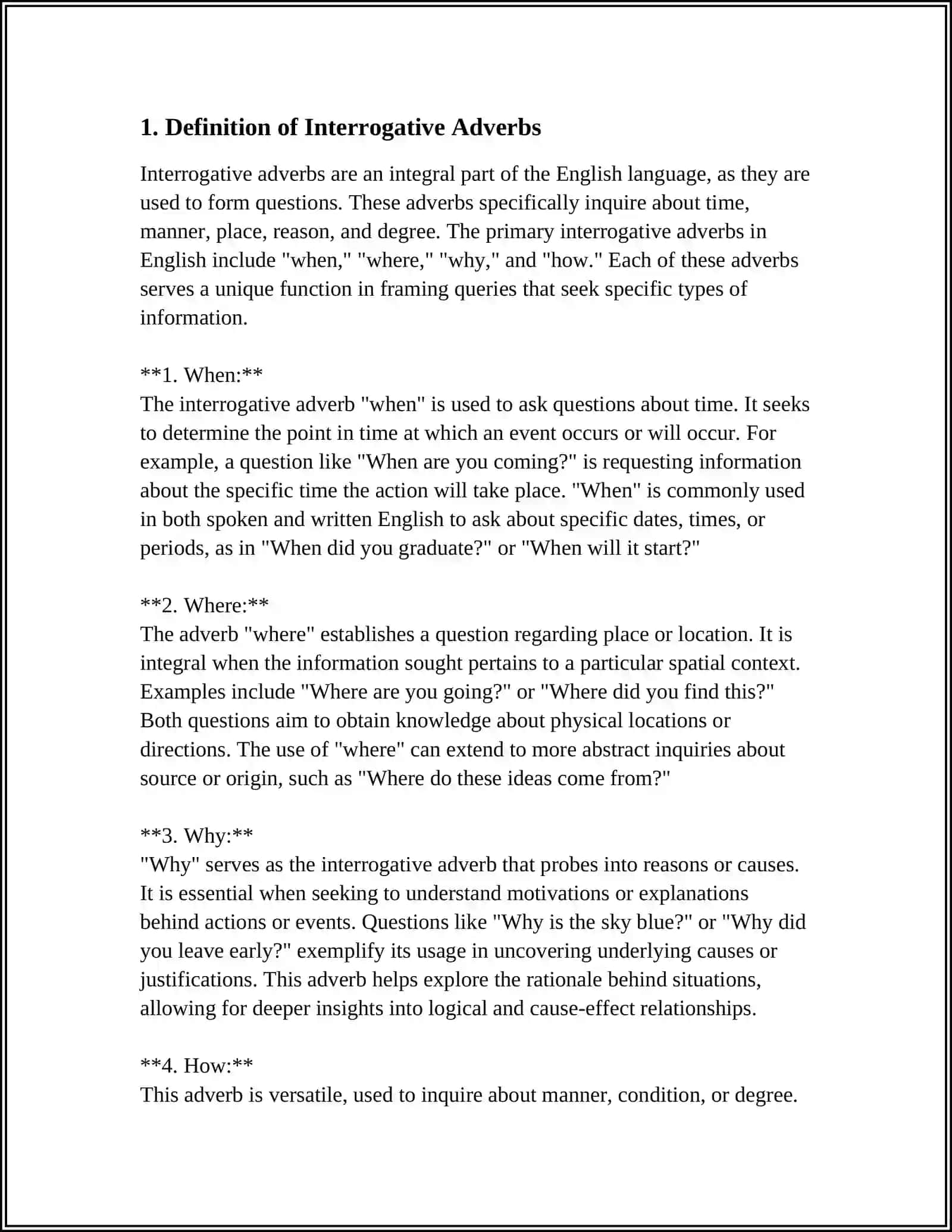 SEMANTIC CLASSIFICATION OF ADVERBS: INTERROGATIVE ADVERBS 3