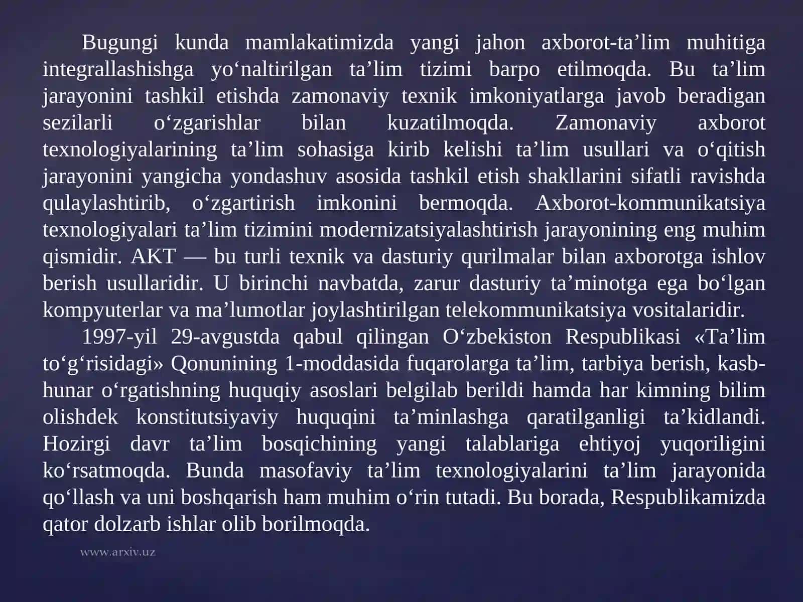 Taʼlimda axborot texnologiyalari 3