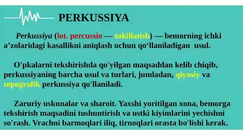O’PKA PERKUSSIYASI 3