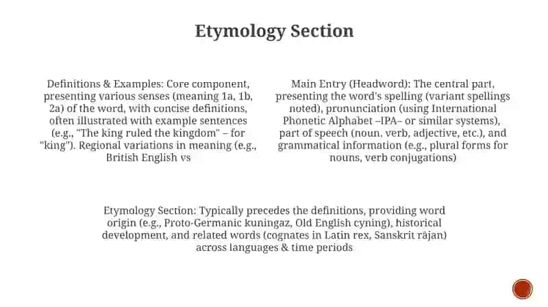 The main structural zones of a dictionary 3