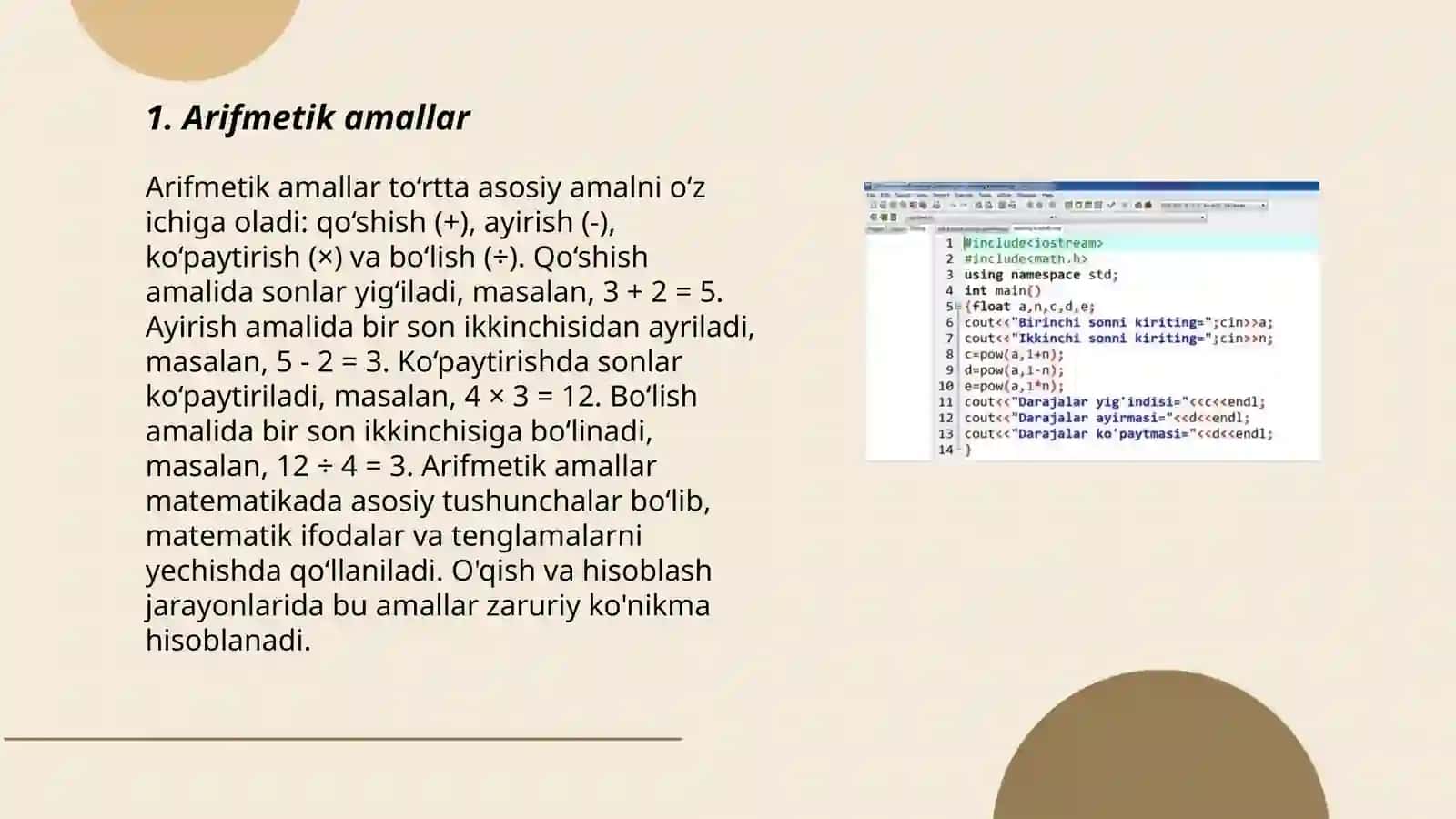 Arifmetik amallar 3