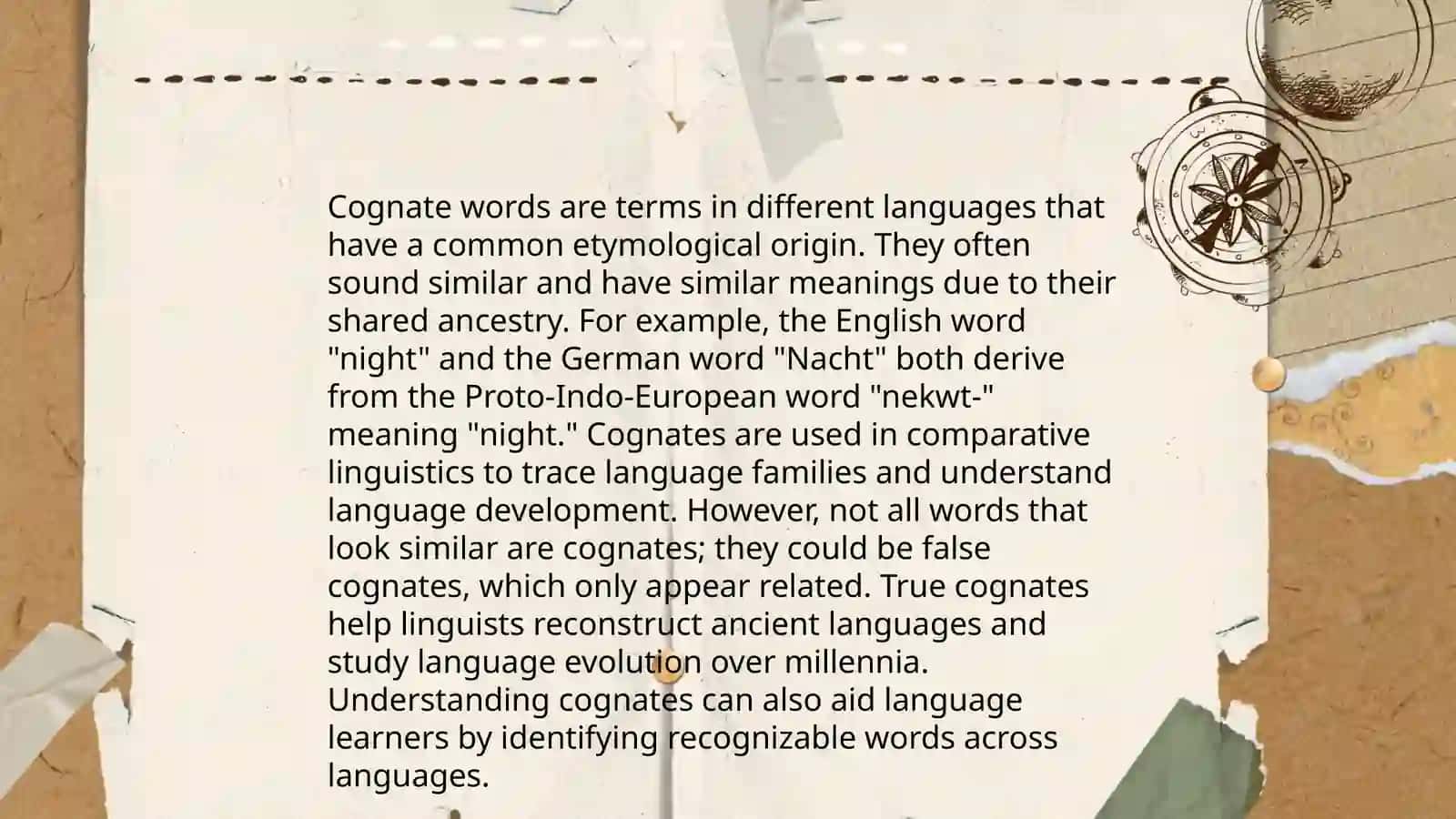 Differentiate between cognate words and polysemous words 3