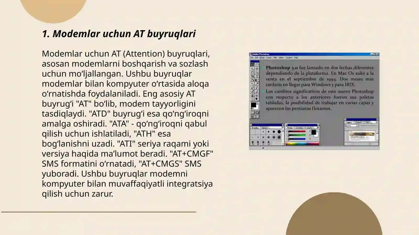 Modemlarda qo'llaniluvchi protakollar va interfeyslar 3