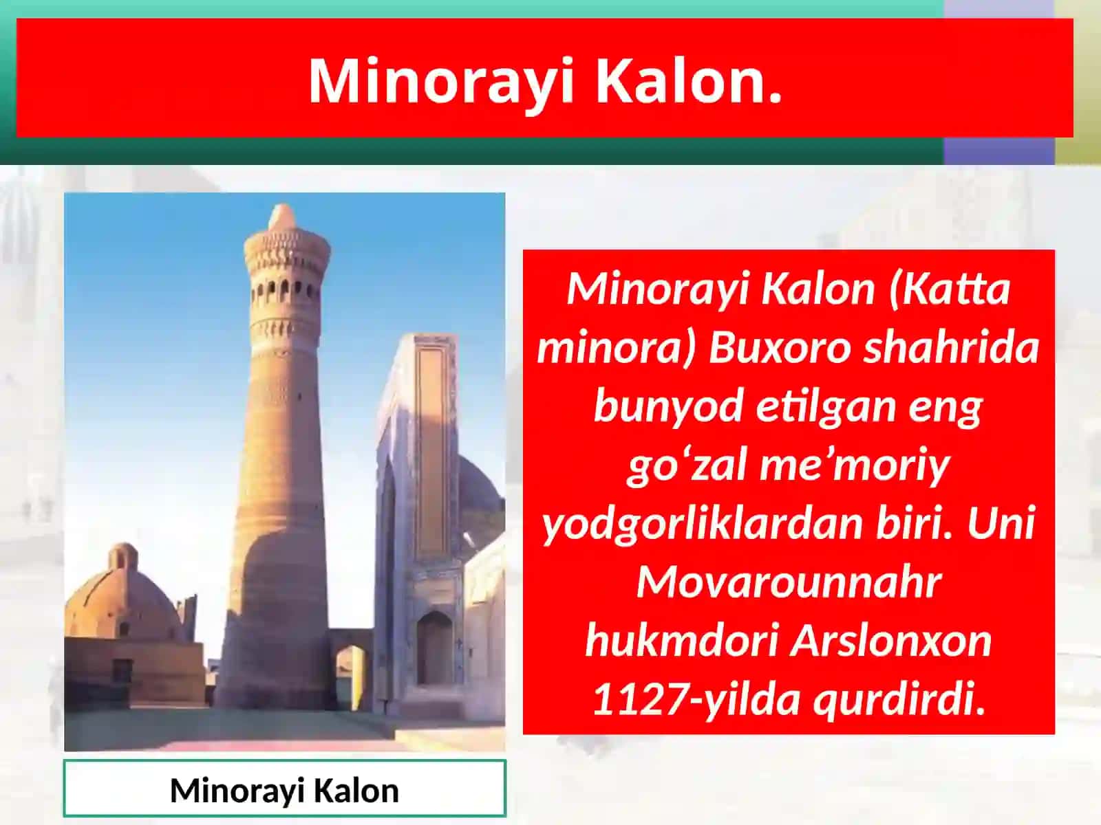 O‘zbekistonning tarixiy-me’moriyyod g‘orliklari 3
