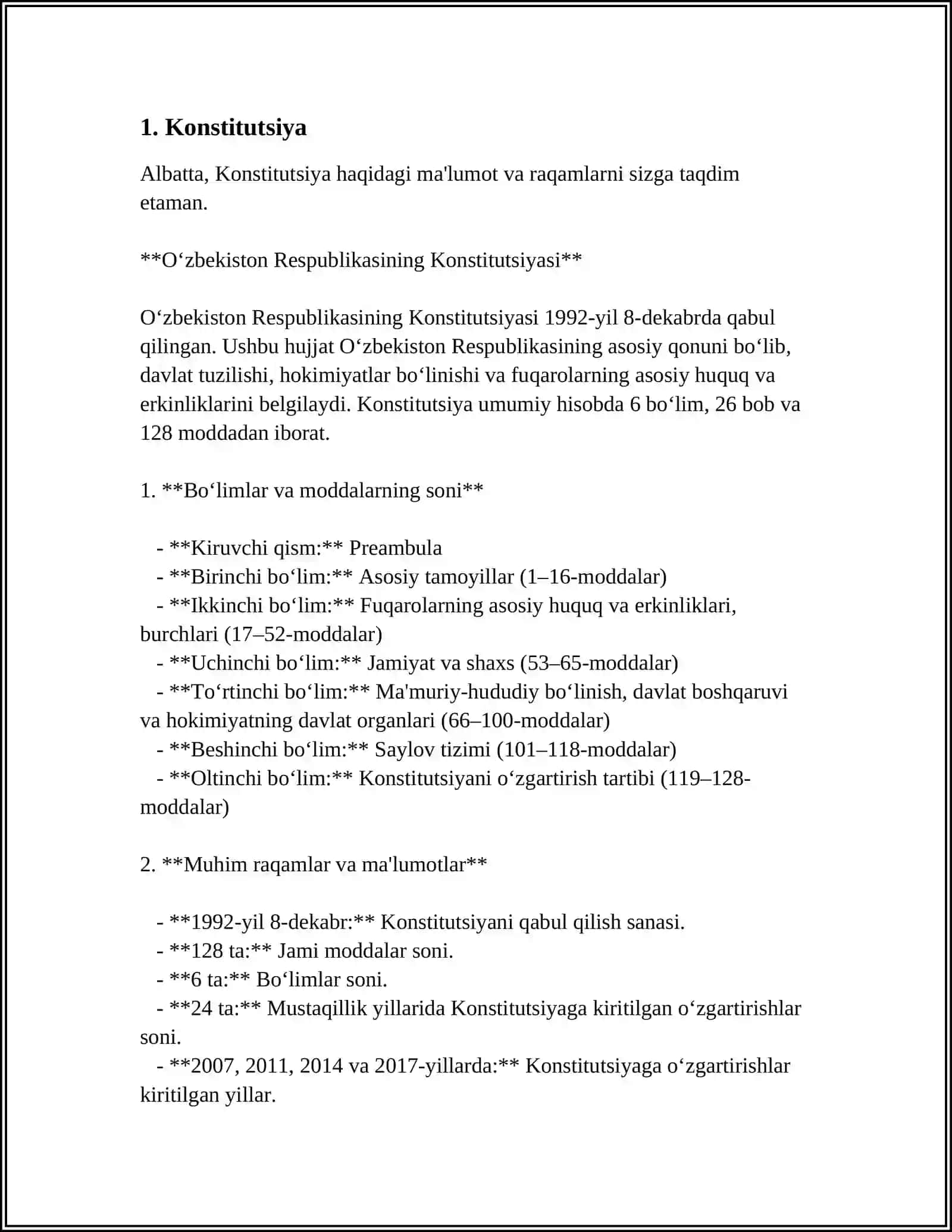 OʻZBEKISTON QONUNLARI 3