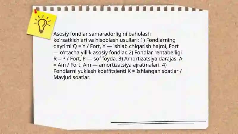 Soha korxonalarining asosiy fondlaridan foydalanish korsatkichlari va ularni yaxshilash yollari 3
