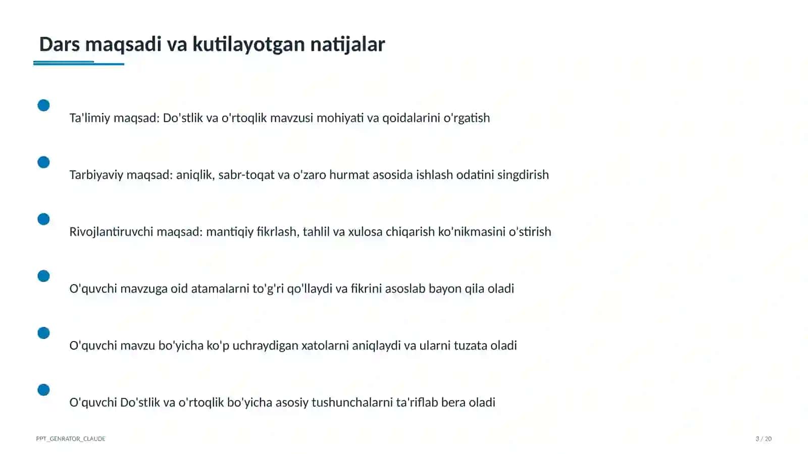 Do'stlik va o'rtoqlik (2-sinf) 3