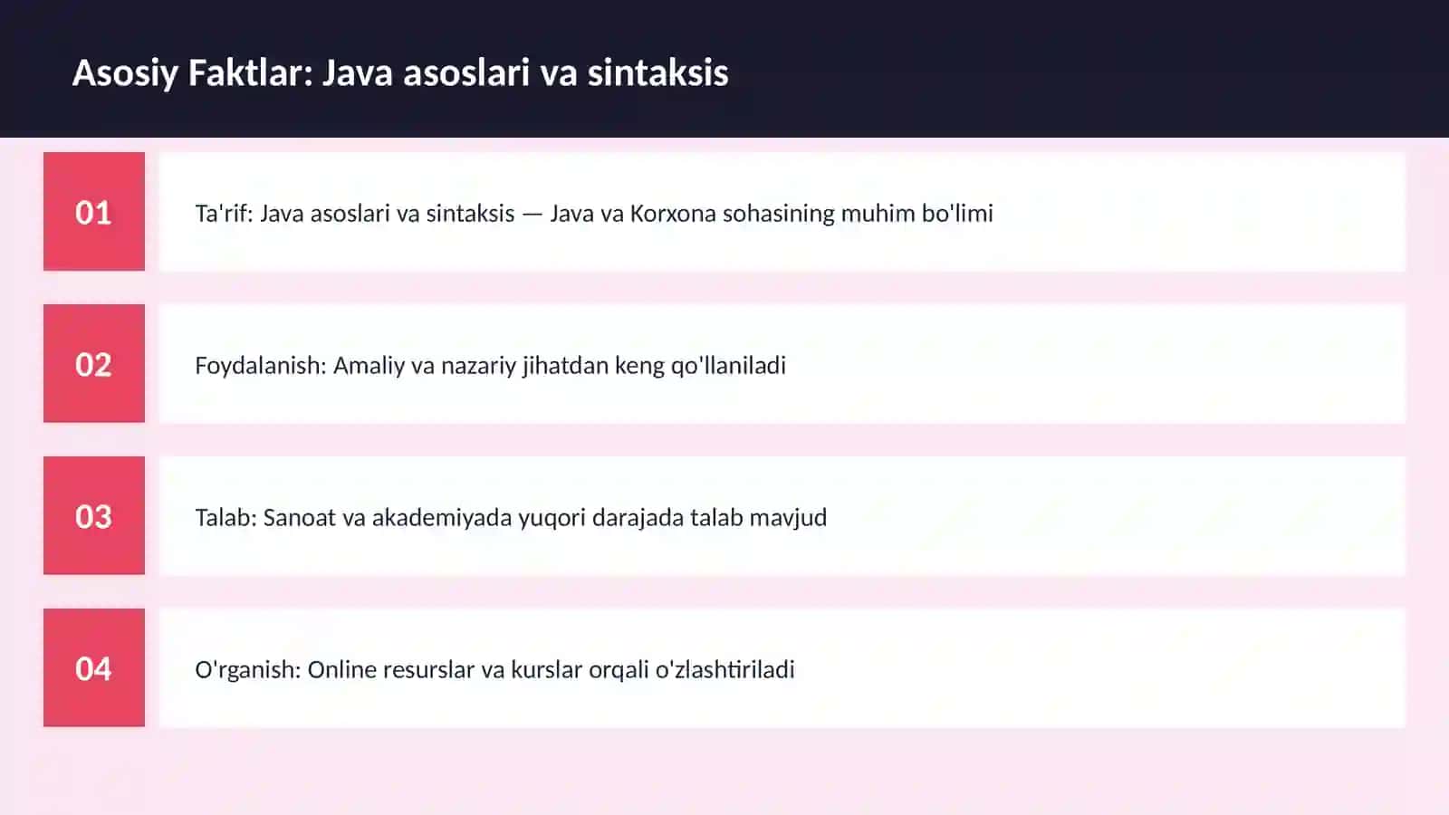 DASTURLASH | JAVA VA KORXONA 3