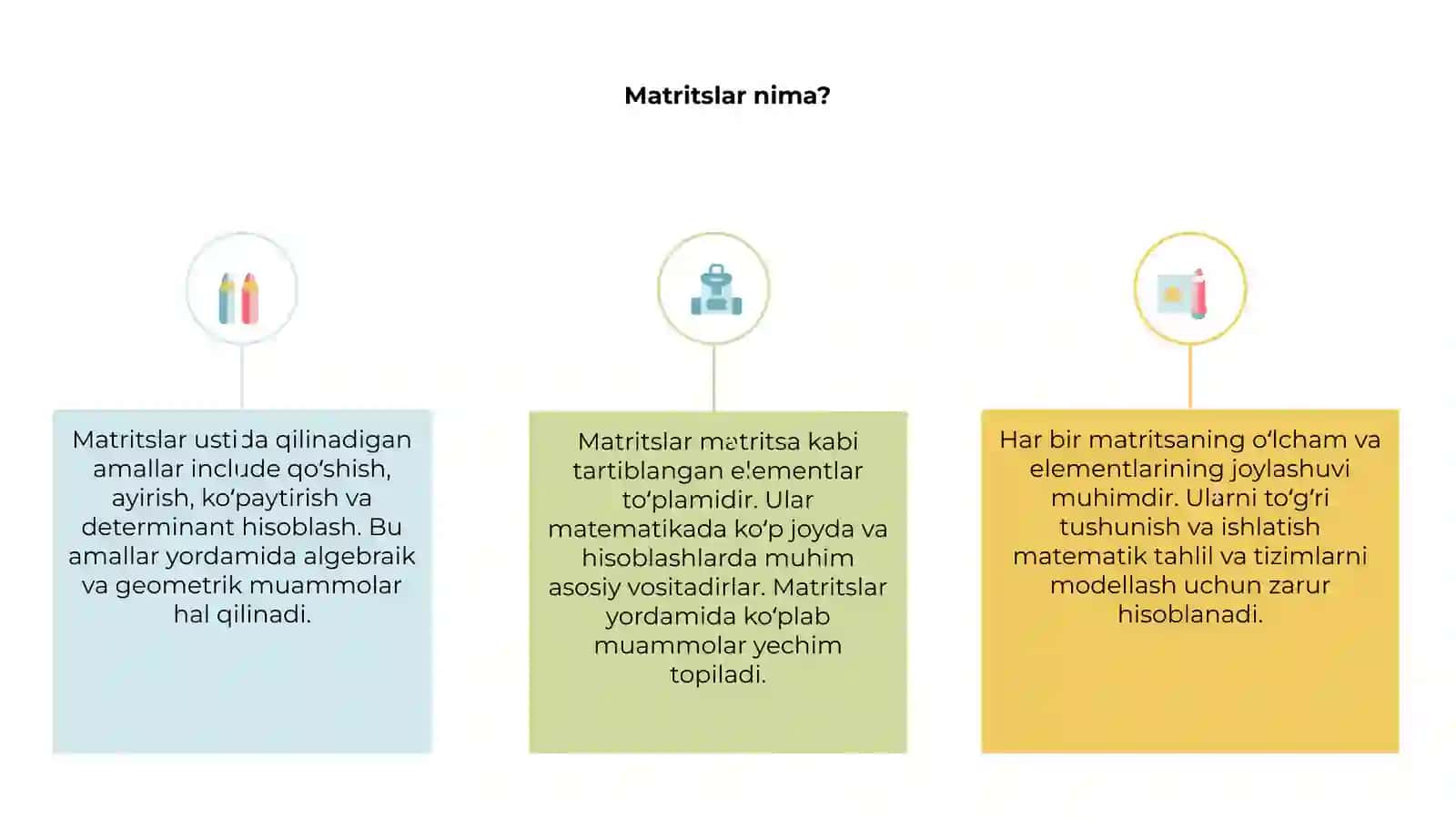 Matritsalar va ular ustida amallar 3