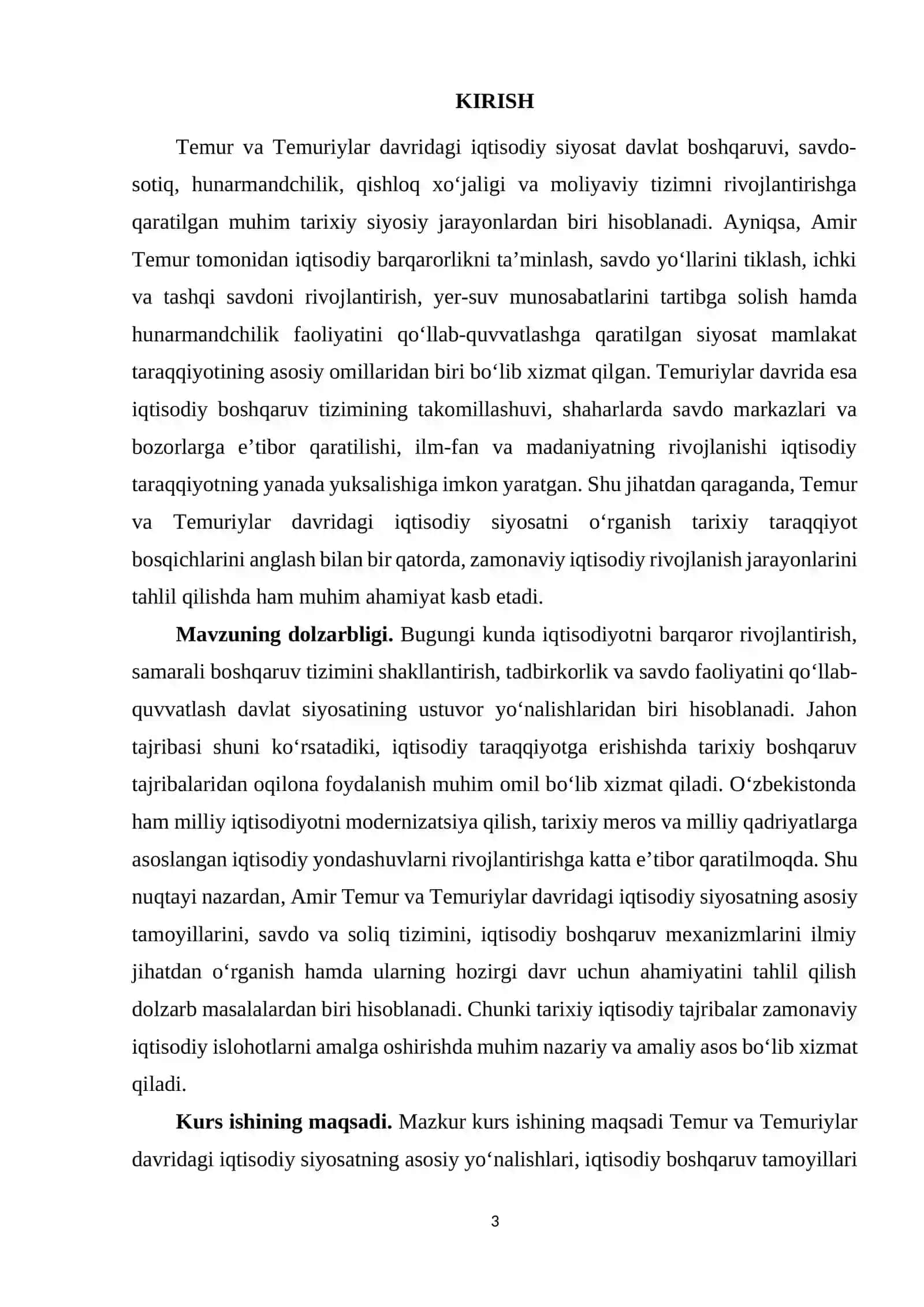 TEMUR VA TEMURIYLAR DAVRIDAGI IQTISODIY SIYOSATNING HOZIRGI DAVR UCHUN AHAMIYATI 3