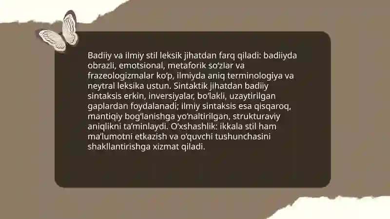 Badiiy stilning boshqa stillar bilan munosabati 3