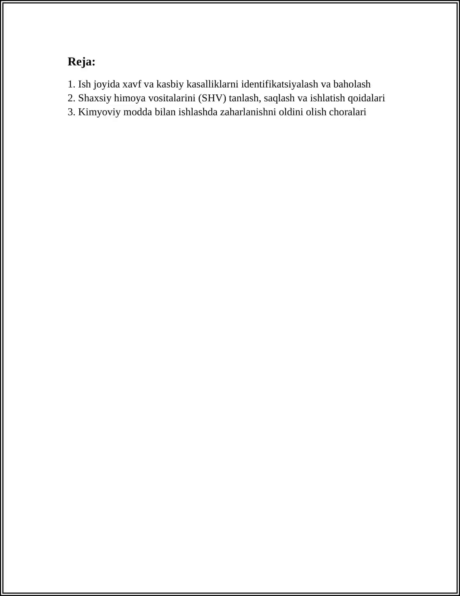 KASBIY KASALLIK, ZAHARLANISH, SHIKASTLANISHINI OLDINI OLISH CHORA TADBIRLARI 3