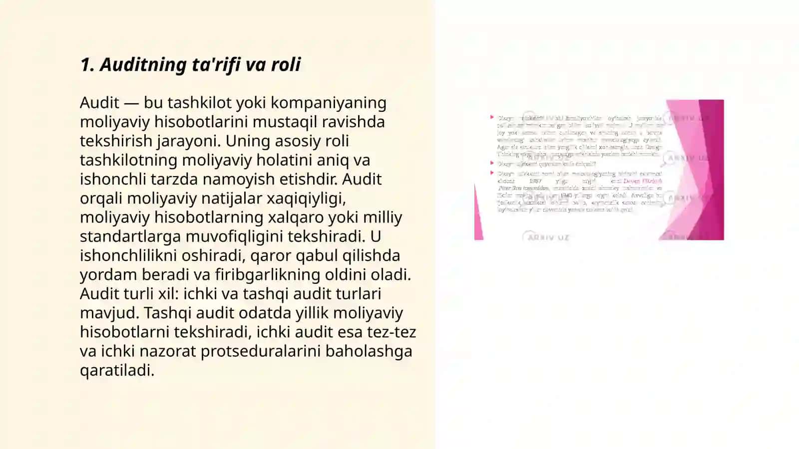 Auditning mohiyati va ahamiyati 3