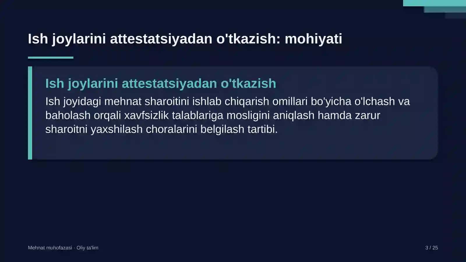 elektronika sanoatida ish joylarini attestatsiyadan o'tkazish 5942 3