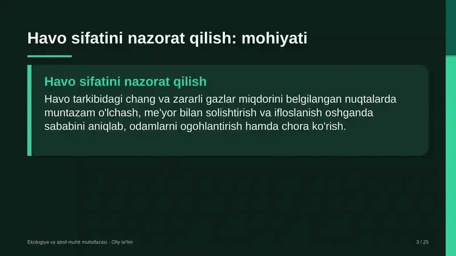 Gulchilikda havo sifatini nazorat qilish 3