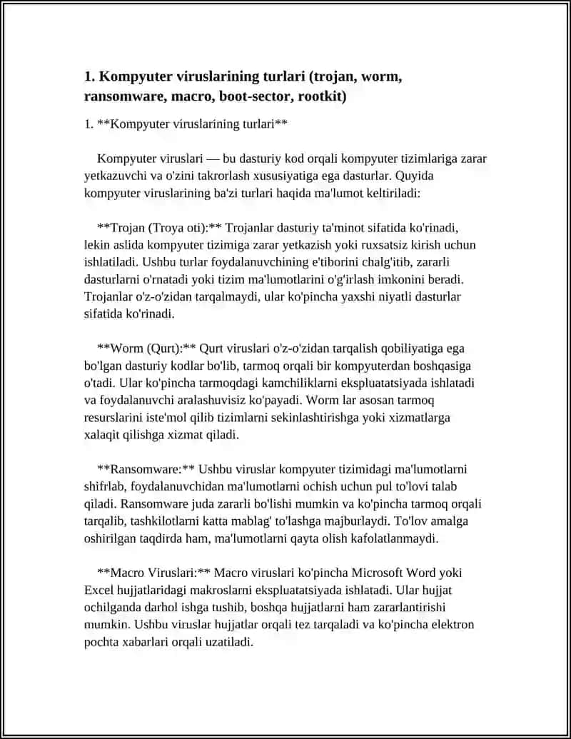 Kompyuter viruslarining turlari 3