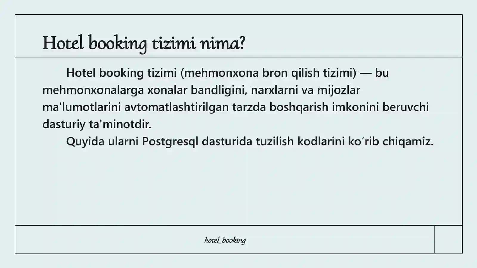 Hotel Booking Tizimi 3