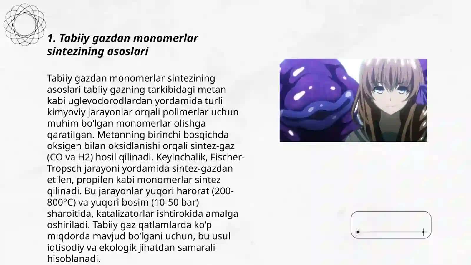 Tabiiy gazdan monomerlar sintezi 3