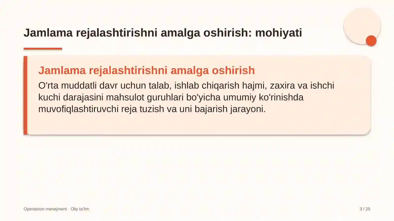 OPERATSION MENEJMENT · OLIY TA'LIM 3