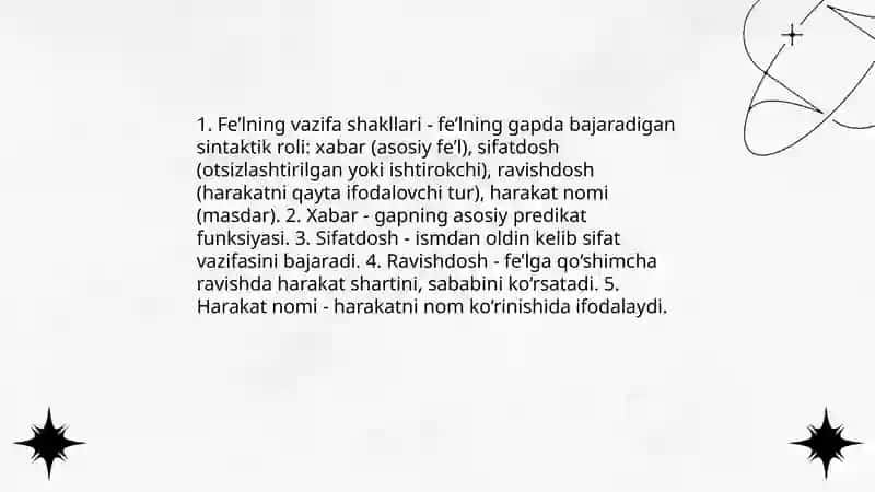 Fe’llarning vazifa shakllari 3