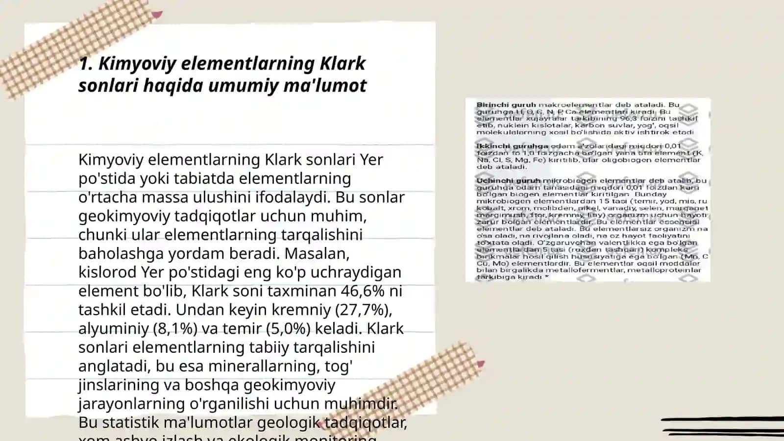 Kimyoviy elementlarning Klark sonlari 3