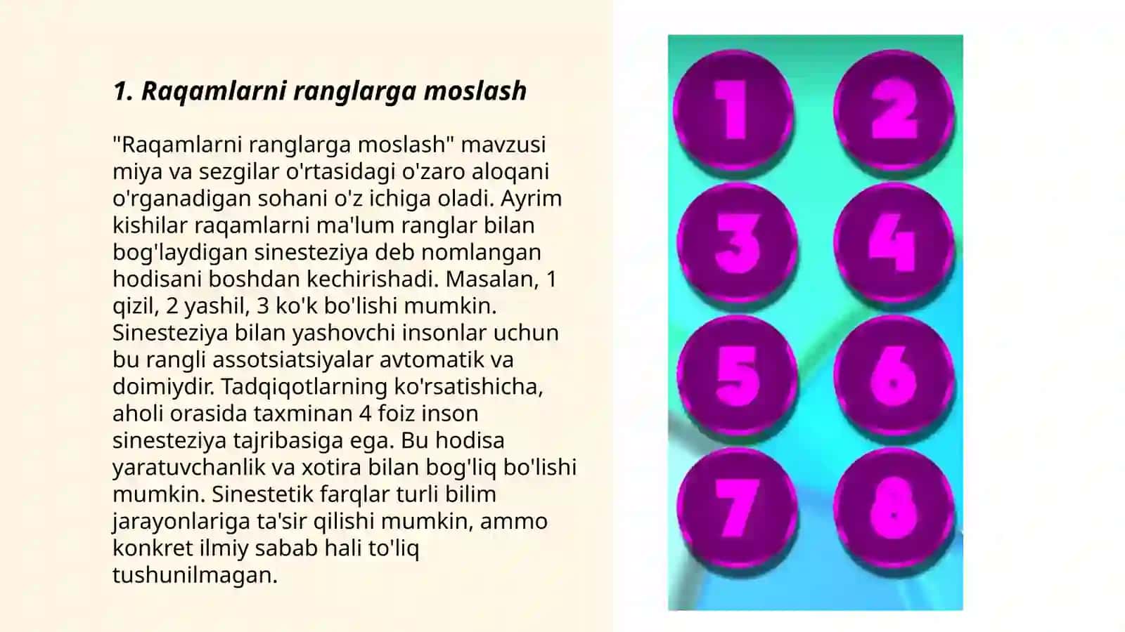 Raqamlarni rangda buyash 3