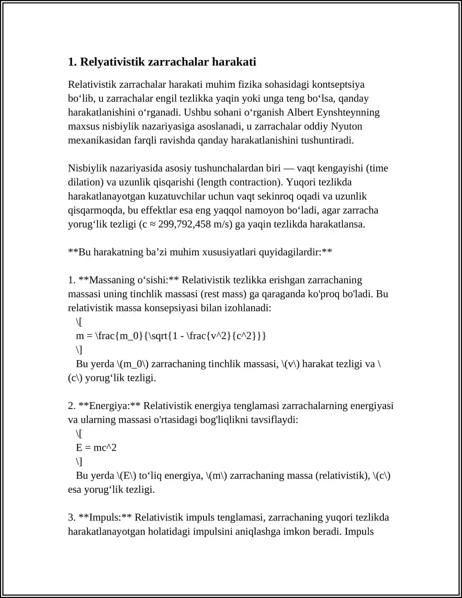 RELYATIVISTIK DINAMIKA ELEMENTLARI 3