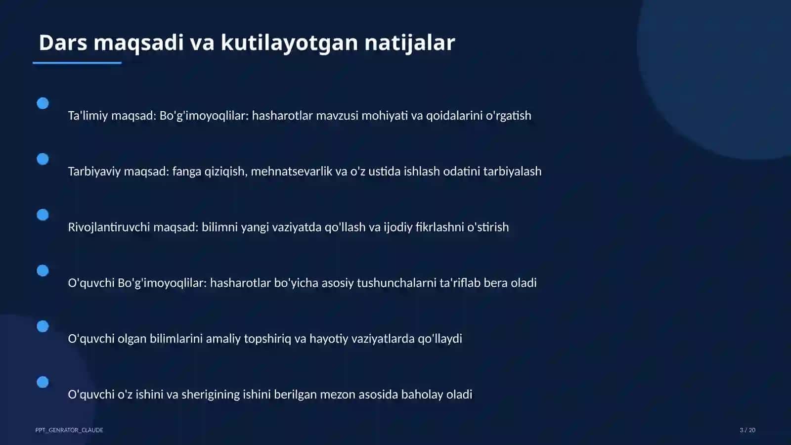 Bo'g'imoyoqlilar: hasharotlar (7-sinf) 3