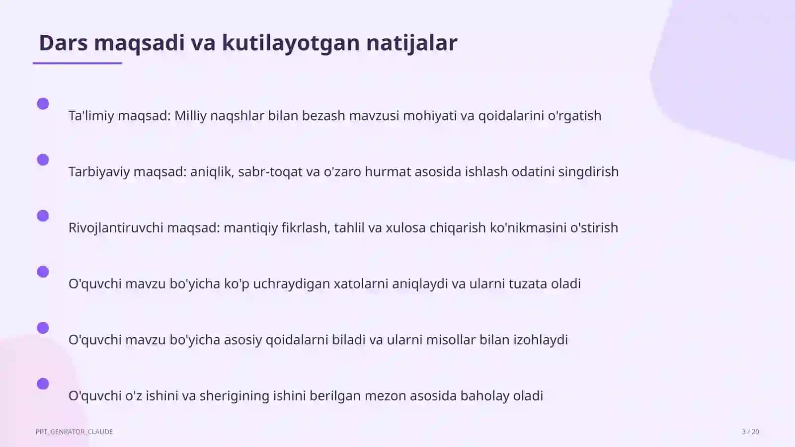 Milliy naqshlar bilan bezash (3-sinf) 3