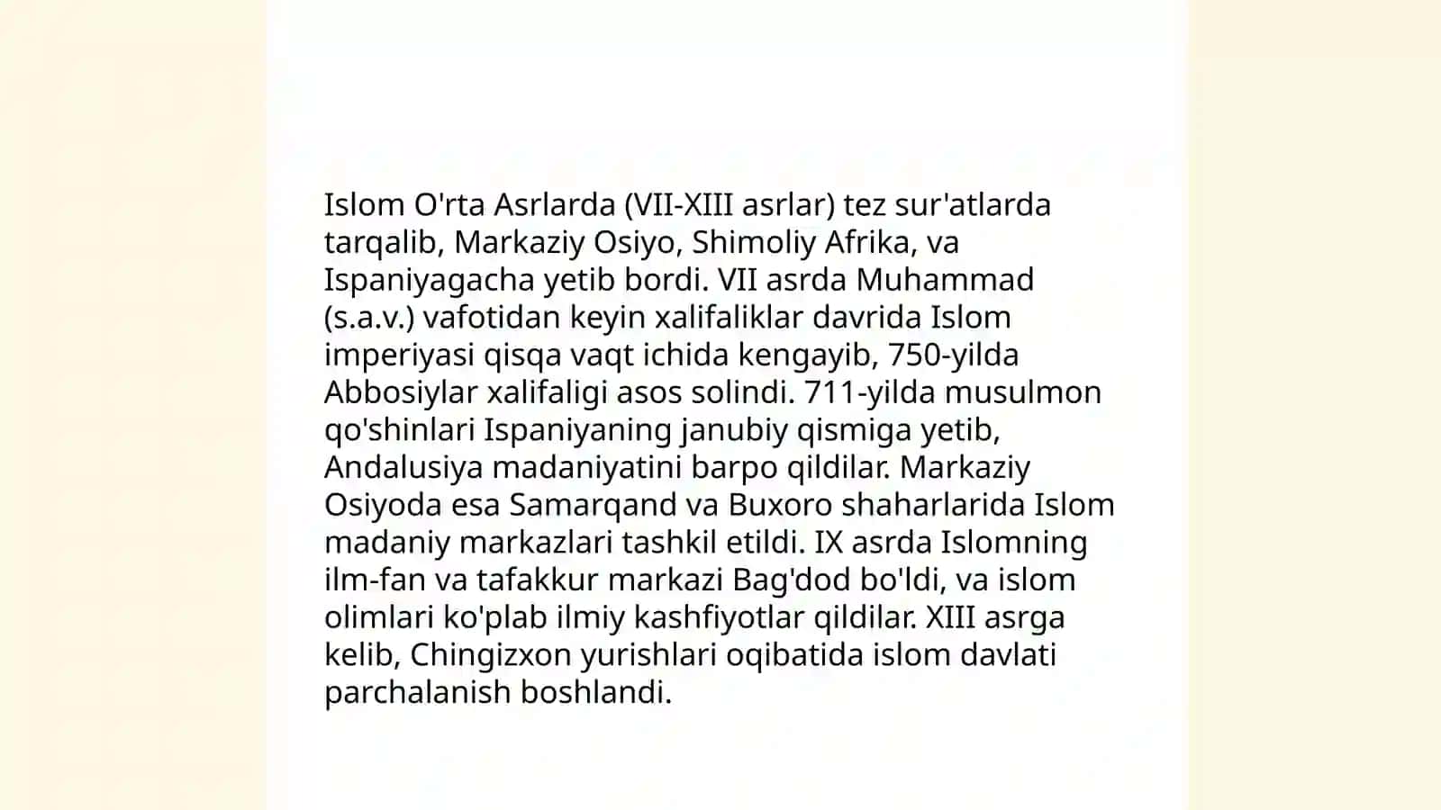 Arab o'rta asrlarda: islom va xalifalik 3