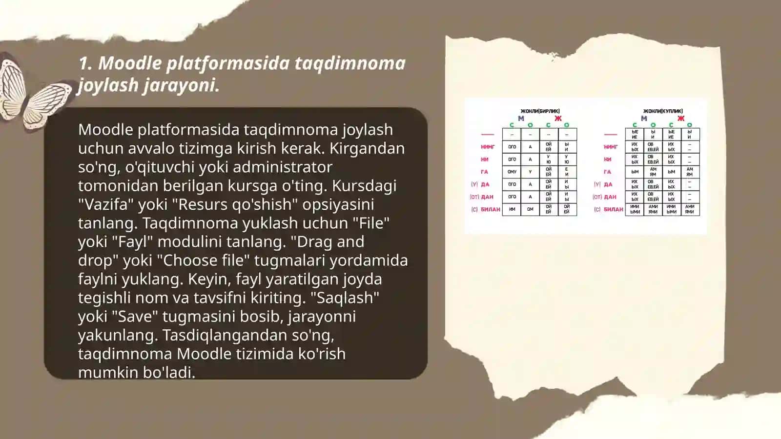 Moodle platformasida taqdimnoma joylashni o'rganish 3