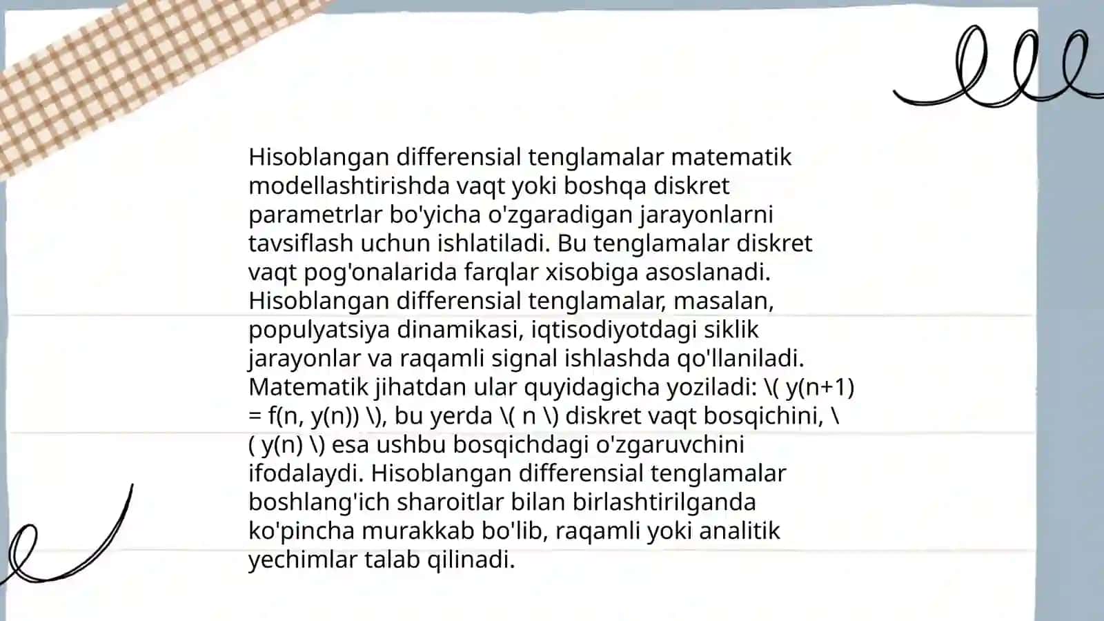 Hisoblangan differensial tenglamalar 3