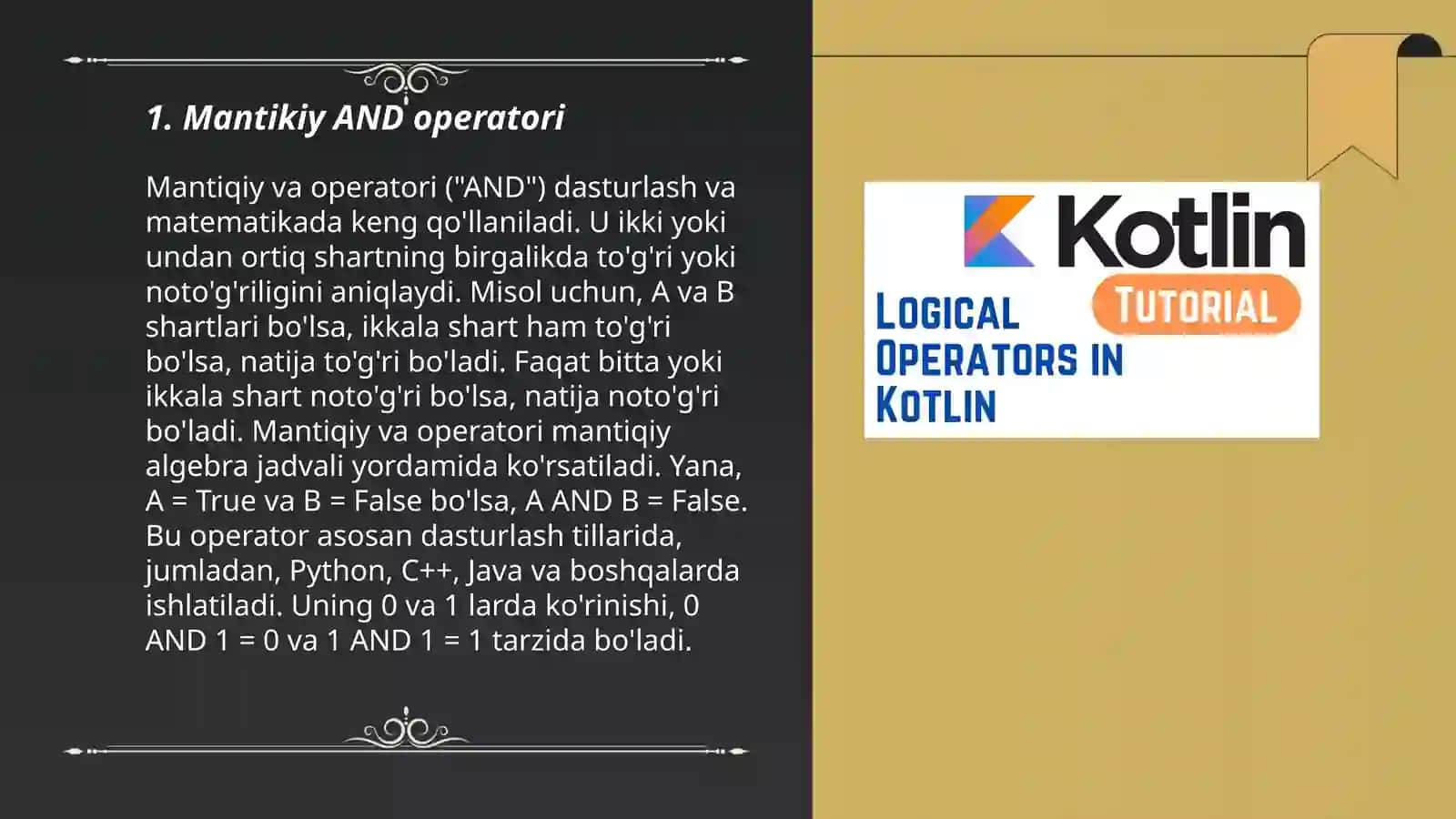 Murakkab mantiqiy operatorlar 3