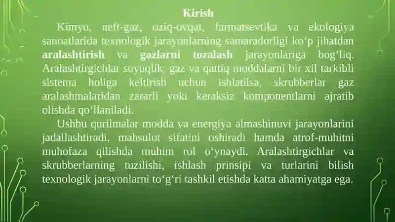 Aralashtirgichlar va skrubberlar 3
