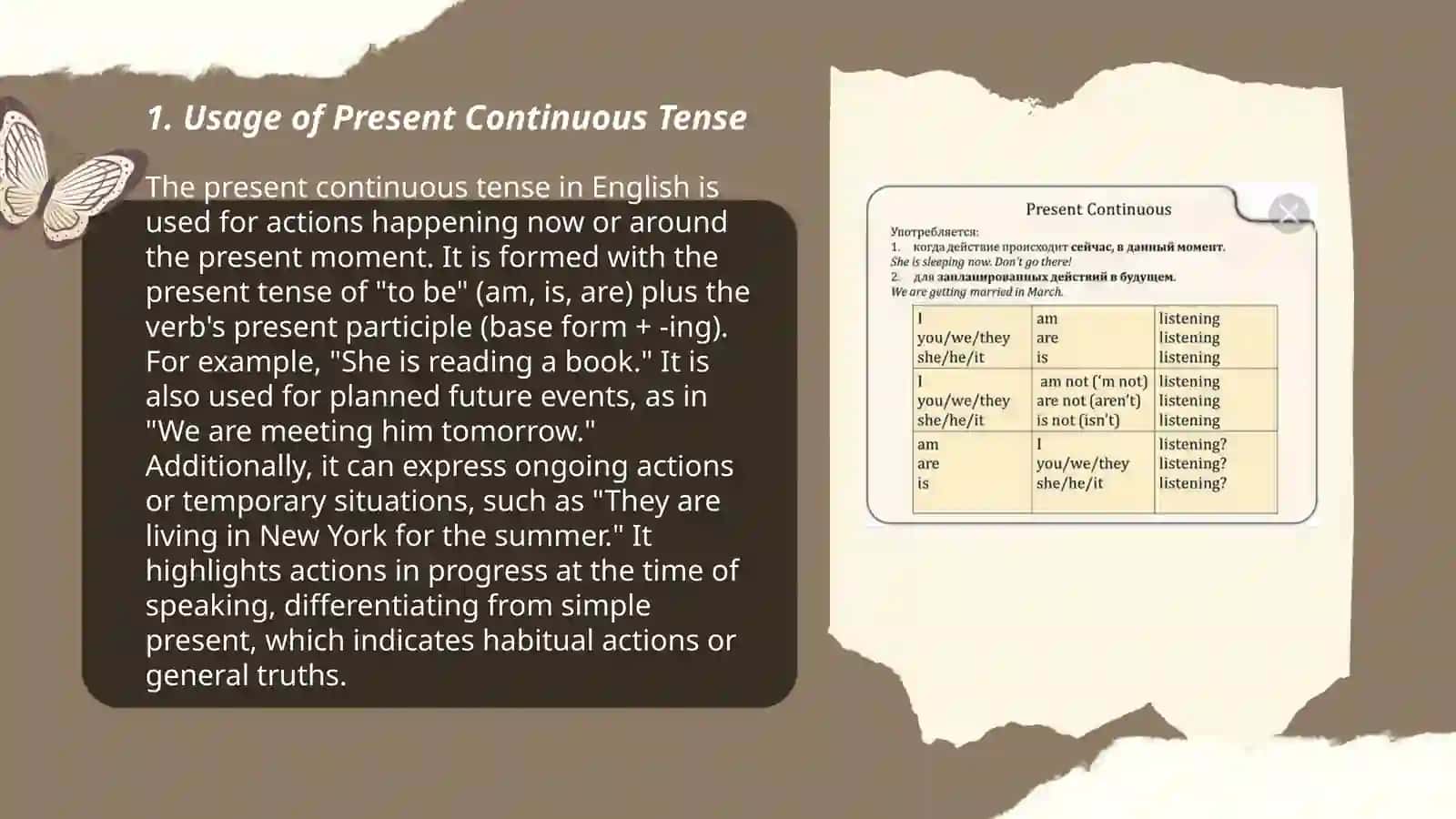Present continuous tense 3
