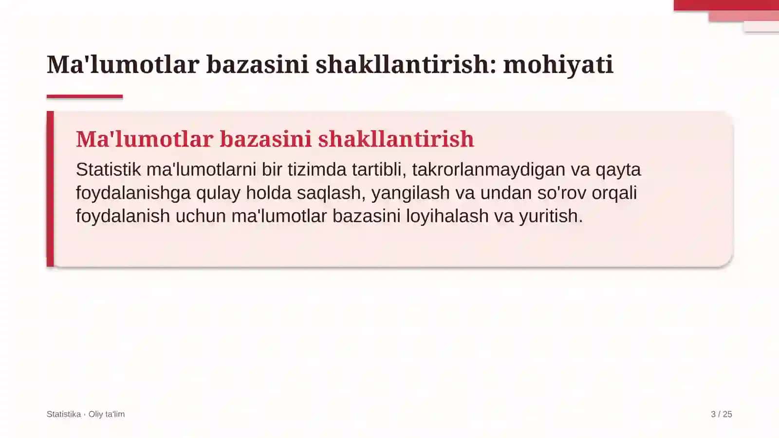 Xalqaro tashkilotlarda ma'lumotlar bazasini shakllantirish 3
