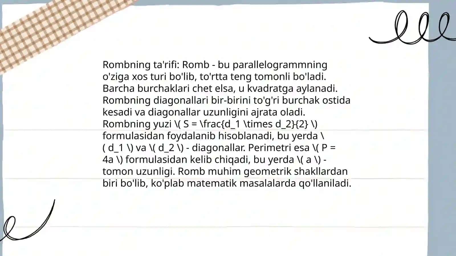 Romb va uning xossalari 3